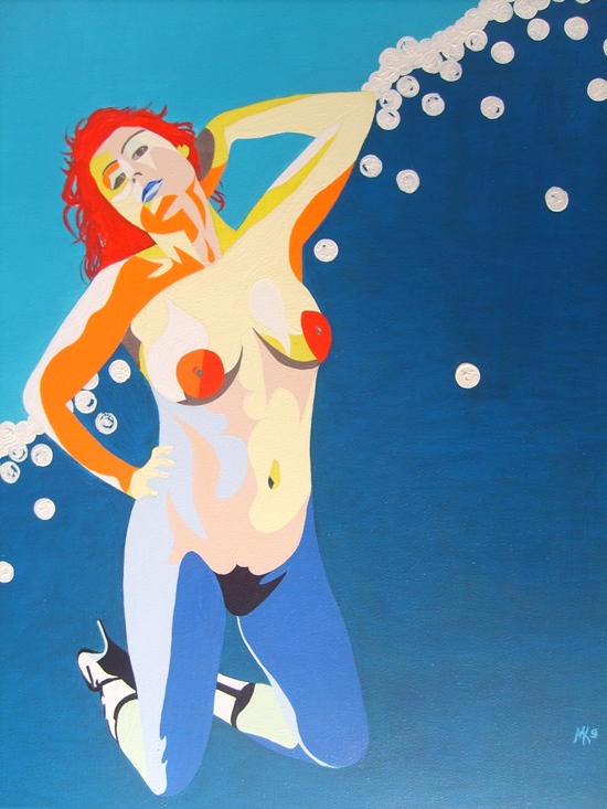 Siren schilderij mythical Maurice Kummer